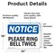 Signmission Please Ring Bell Twice, 24 in W x Rectangle, Vinyl Decal OS-2PACK-NS-D-1824-L-17576 - alternate 6